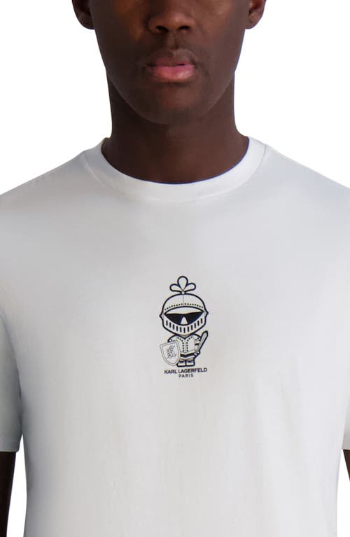 Karl Lagerfeld Paris Small Karl Armor Cotton Graphic T-shirt In White