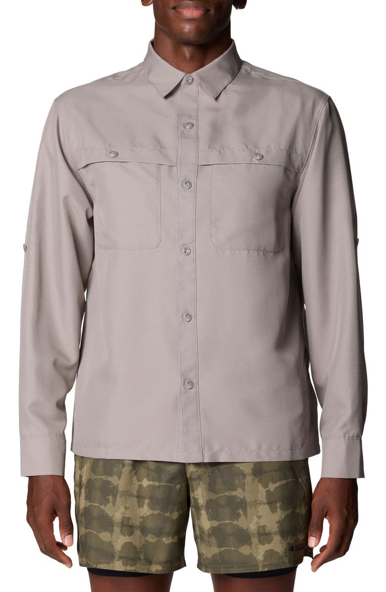 Mountain Hardwear Sun Drift Cooling Long Sleeve Shirt, Main, color, Approaching Storm