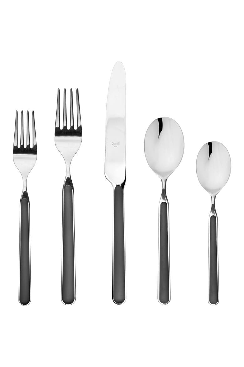 Fantasia 5-Piece Place Setting, Main, color, BLACK