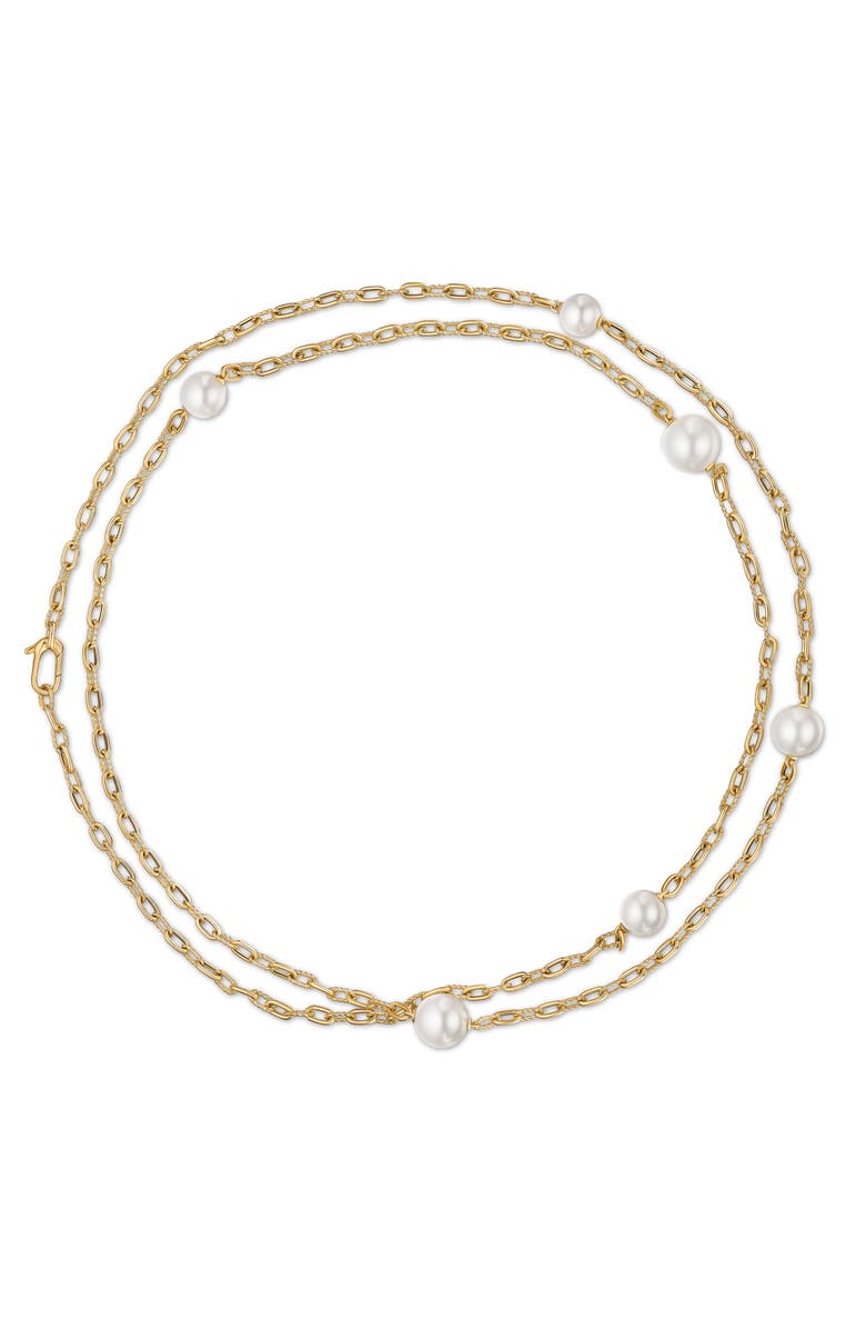 David Yurman DY Madison<sup>®</sup> Necklace in 18K Yellow Gold with Pearls, 6.2mm, Alternate, color, 18K Yellow Gold