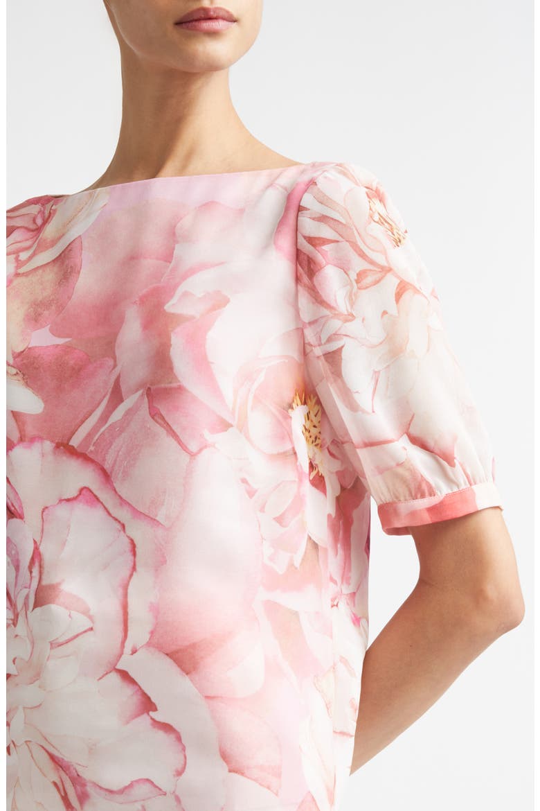 Monique Le Jardin Print Georgette Top, Alternate, color, SOFT PEONY MULTI