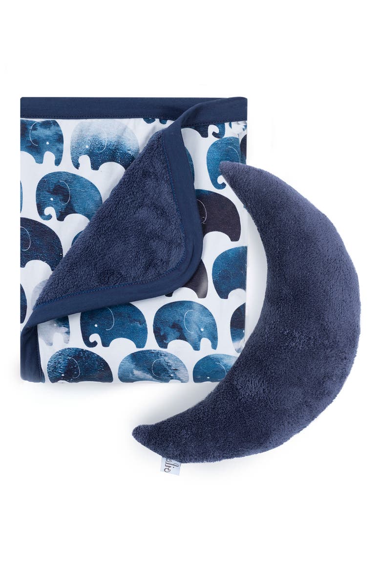 Elefant Blanket & Moon Pillow Set, Main, color, ELEFANT