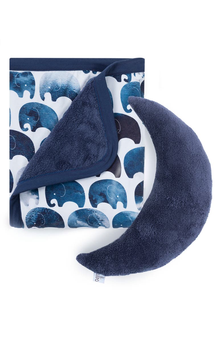 Oilo Elefant Blanket & Moon Pillow Set, Main, color, 