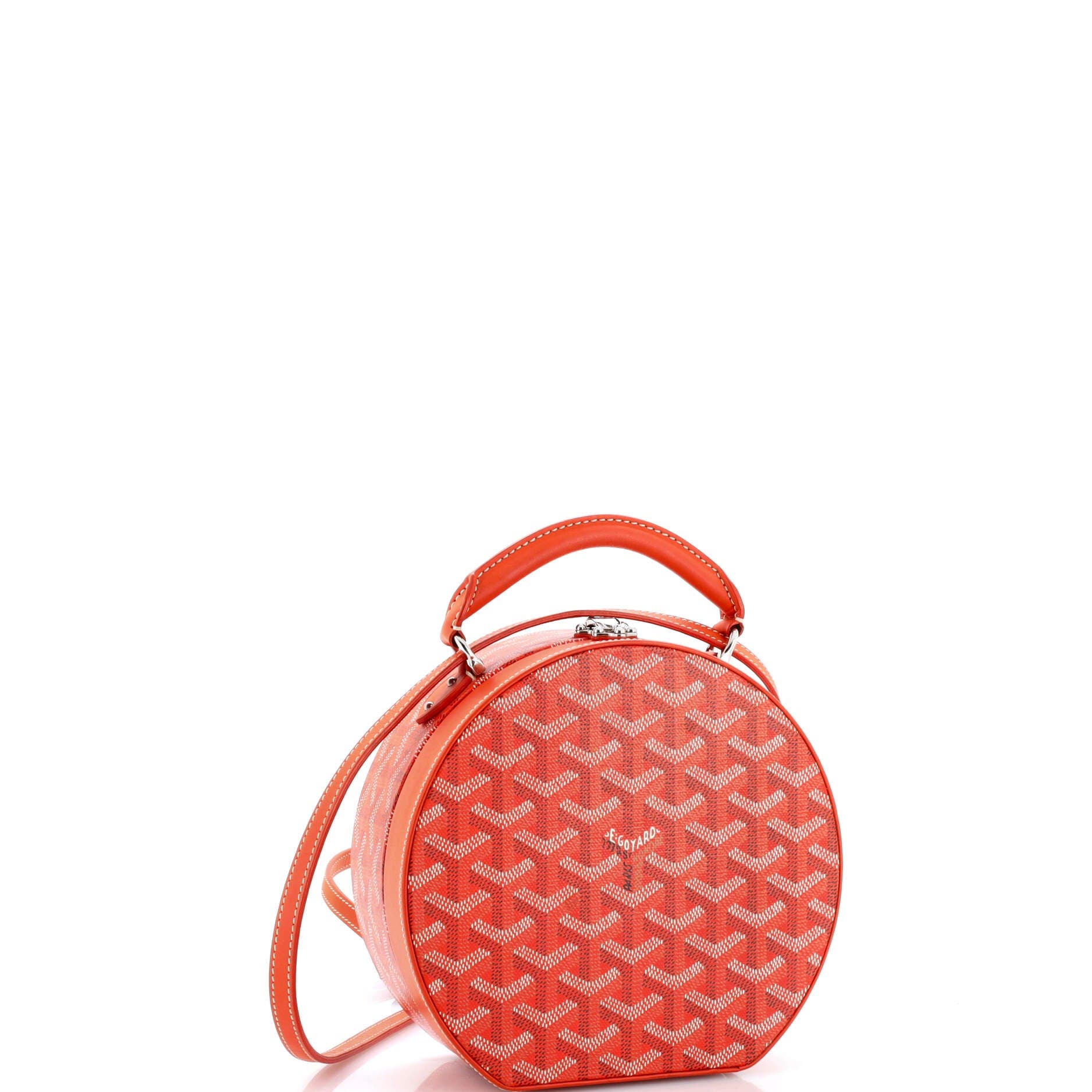 Pre-Owned Goyard Alto Hatbox Bag Coated Canvas, Alternate, color, Orange