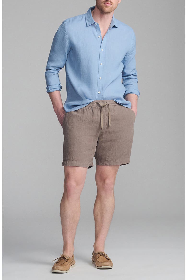 Regular Fit Linen Button-Up Shirt, Alternate, color, FADED DENIM