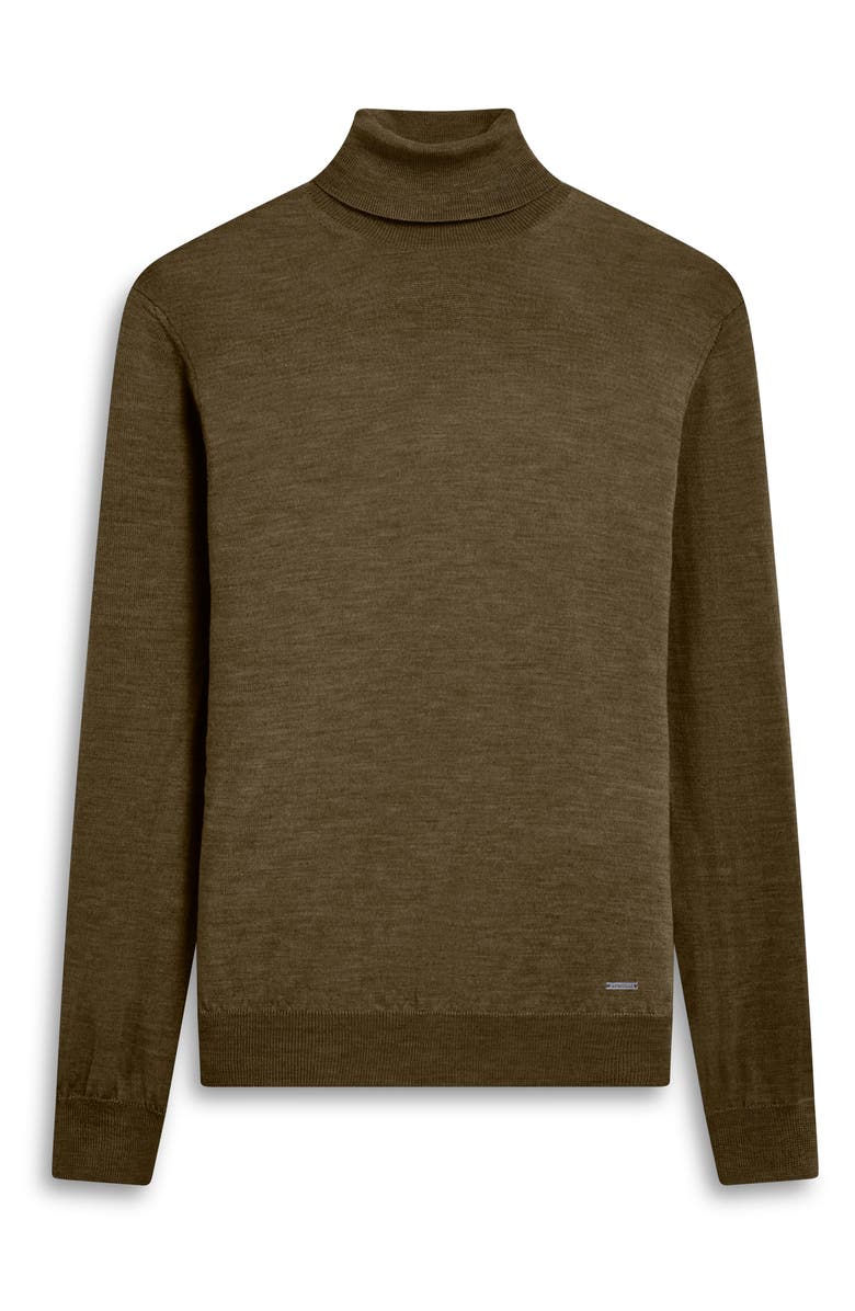 Bugatchi Sawyer Merino Wool Turtleneck Sweater, Alternate, color, Khaki