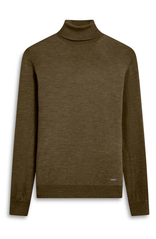 Bugatchi Sawyer Merino Wool Turtleneck Sweater In Brown