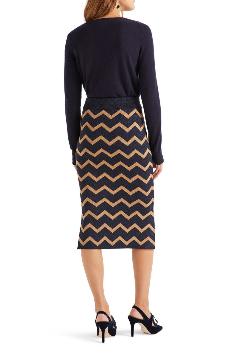 Antonia Pencil Skirt, Alternate, color, LUREX ZIG ZAG