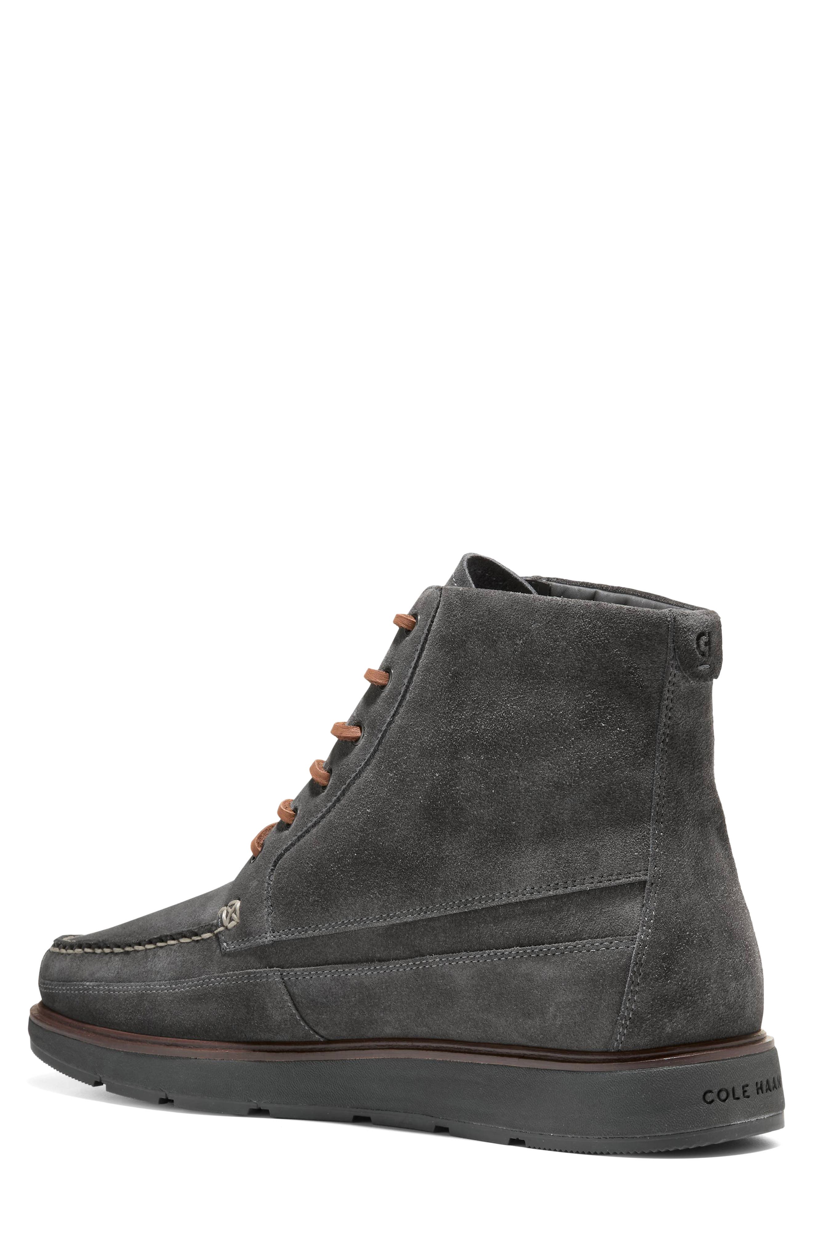 Cole Haan Muir Waterproof Moc Toe Boot, Alternate, color, Raven Sde Raven Wp