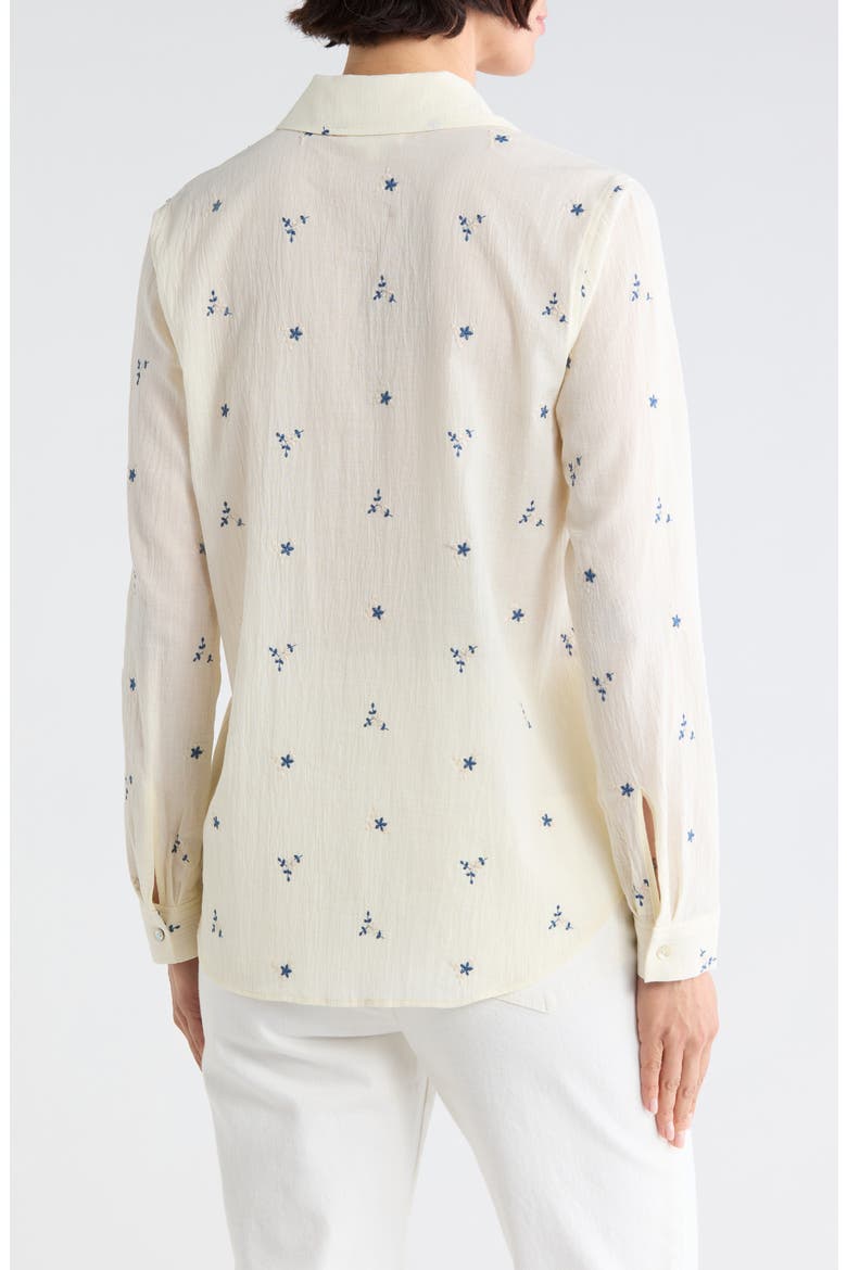Laurent Embroidered Shirt, Alternate, color, ECRU/ BLUE MULTI FLOWER EMB