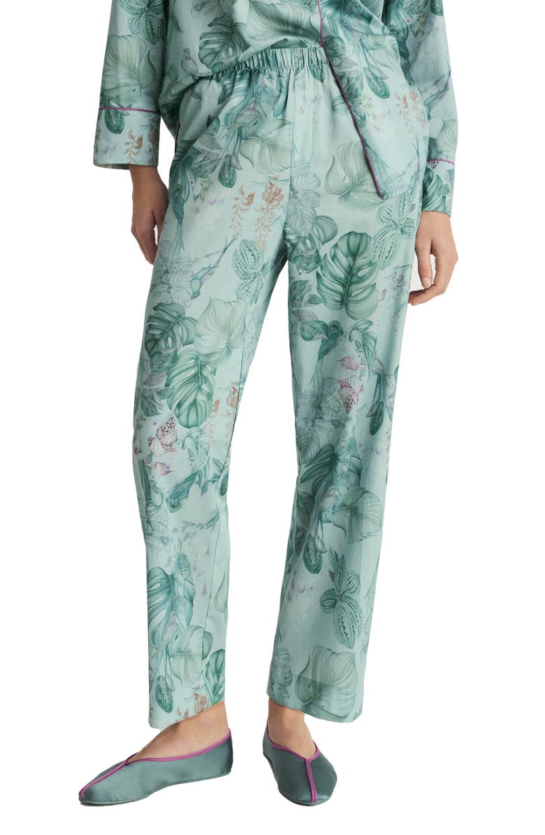 MANGO Tropical Print Cotton Pants, Main, color,