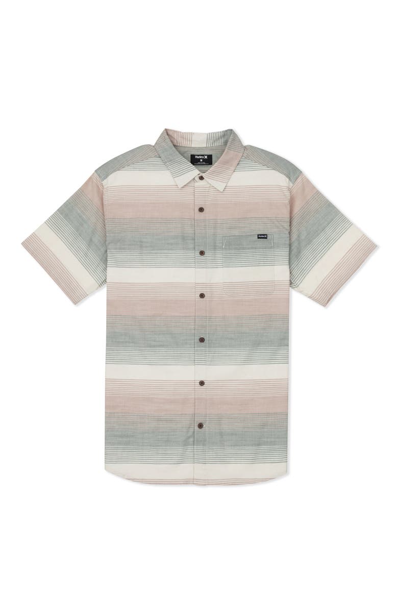 Lido Stripe Short Sleeve Button-Up Shirt, Alternate, color, GREAT WHITE
