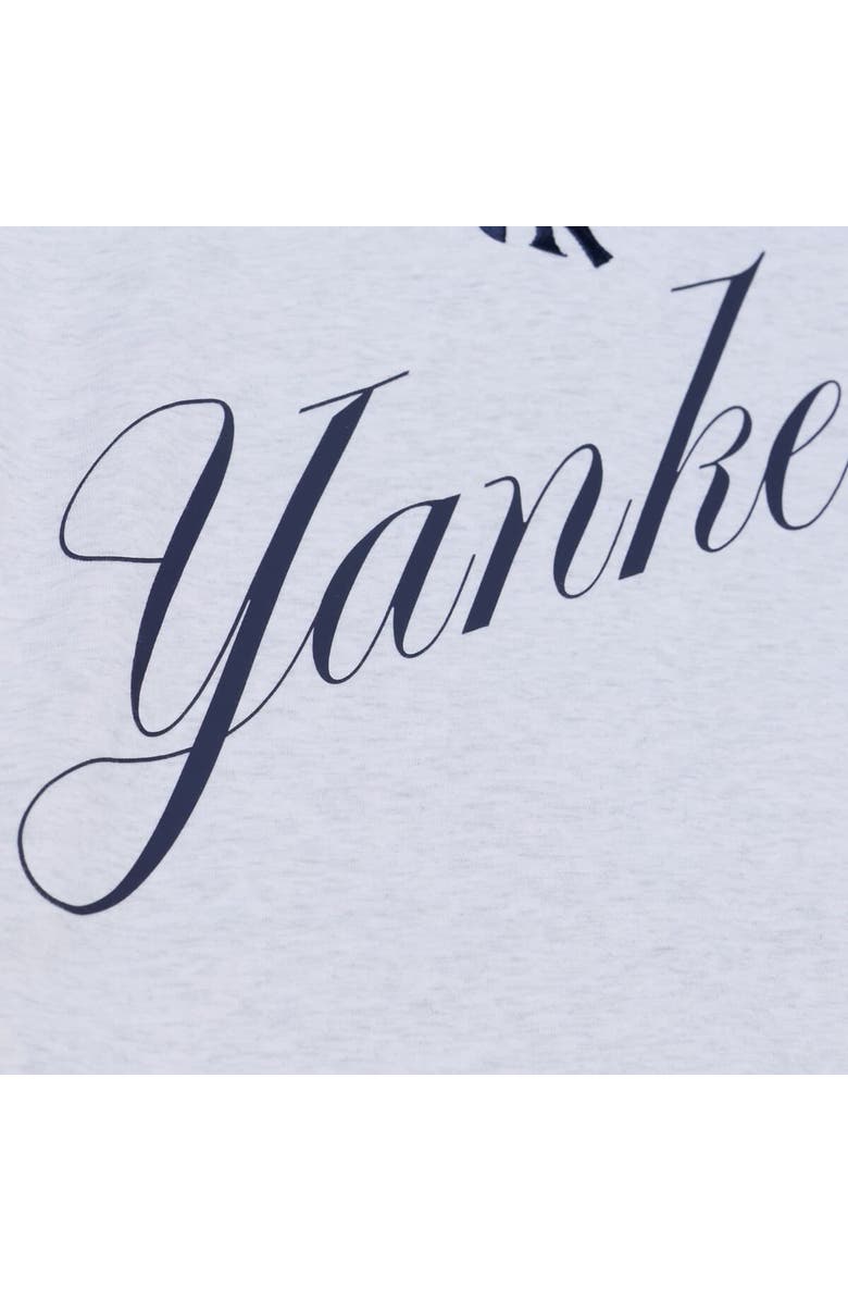 Mitchell & Ness Women's Mitchell & Ness Heather Gray New York Yankees Script Cropped Boxy T-Shirt, Alternate, color, Heather Gray