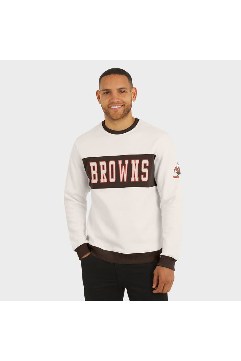 Men's Darius Rucker Collection by Fanatics  Cream Cleveland Browns Colorblock Pullover Sweatshirt, Alternate, color, Cream