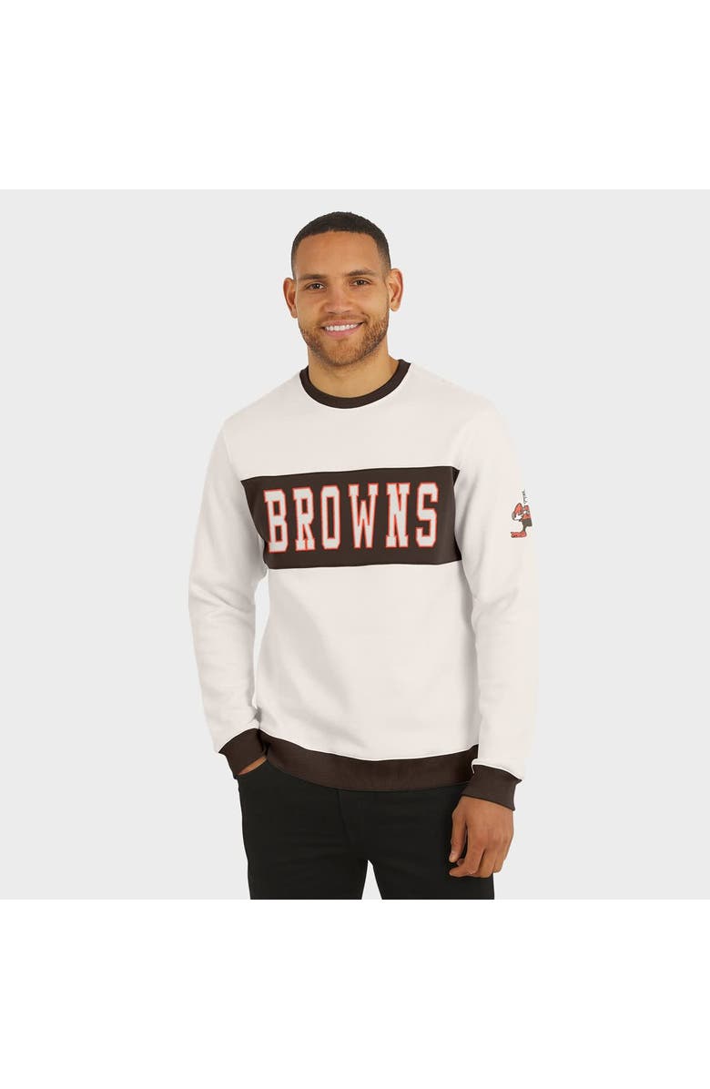 Darius Rucker Collection by Fanatics Men
s Darius Rucker Collection by Fanatics Cream Cleveland Browns Colorblock Pullover Sweatshirt, Alternate, color, Cream