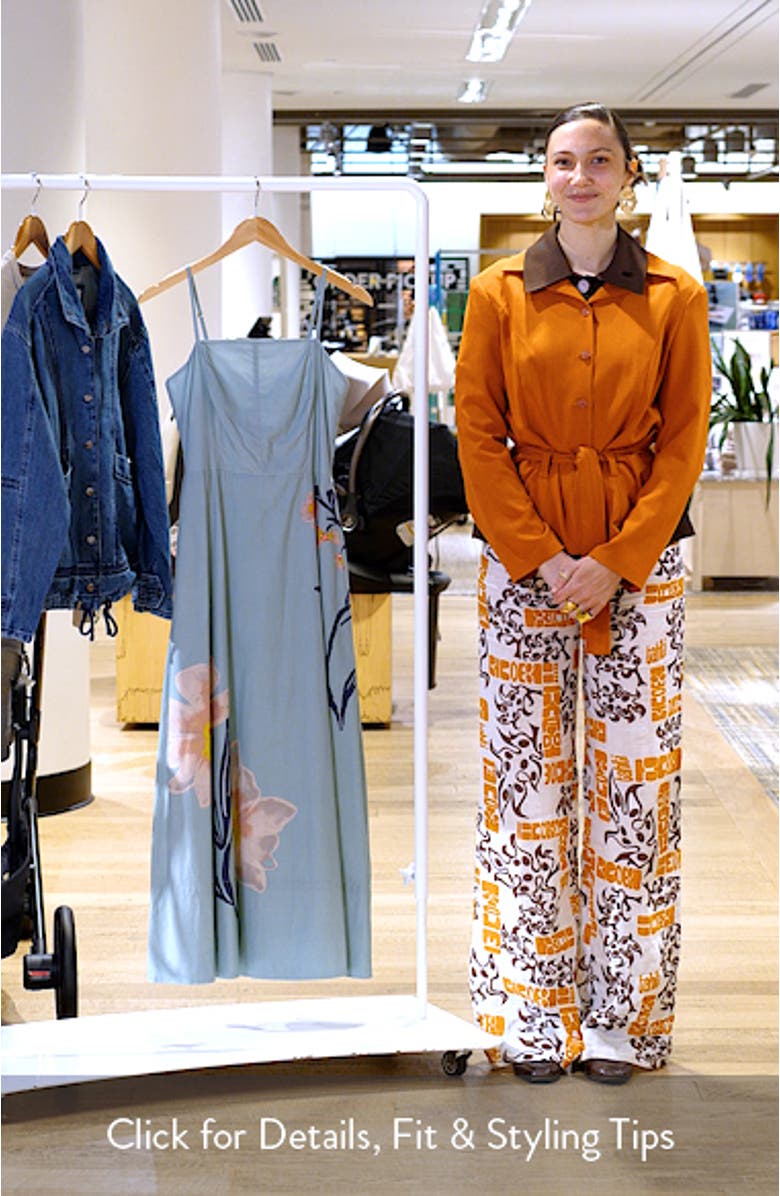 Riley Placed Floral Organic Cotton Poplin Maxi Dress, sales video thumbnail