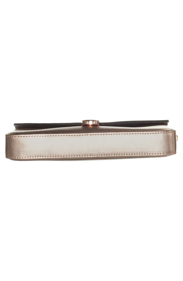 Fendi Metallic Leather Wallet on a Chain, Alternate, color, 