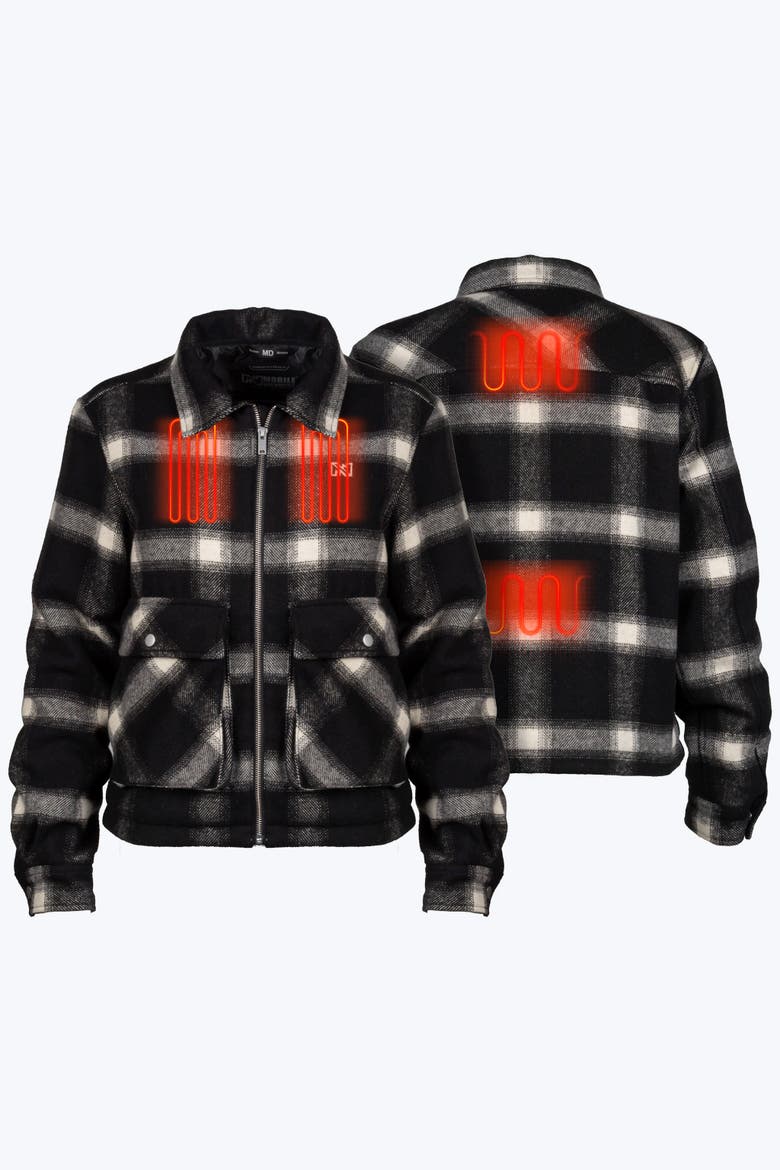 Women's Kodiak Plaid Heated Jacket, Alternate, color, Black and White