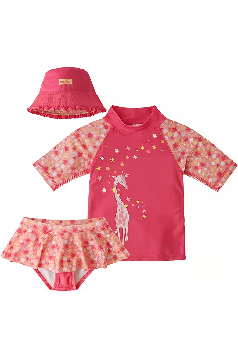 3PC Sun & Swim Set, Main, color, Pink Giraffe