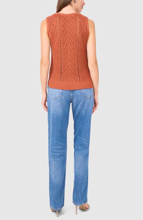 Halogenr Halogen(r) Open Stitch Sleeveless Sweater In Baked Clay