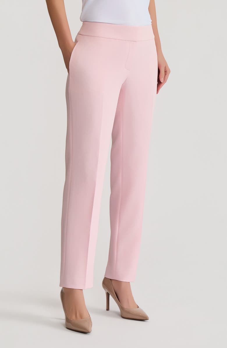 KASPER Flat Front Slim Pants, Alternate, color, Tutu Pink