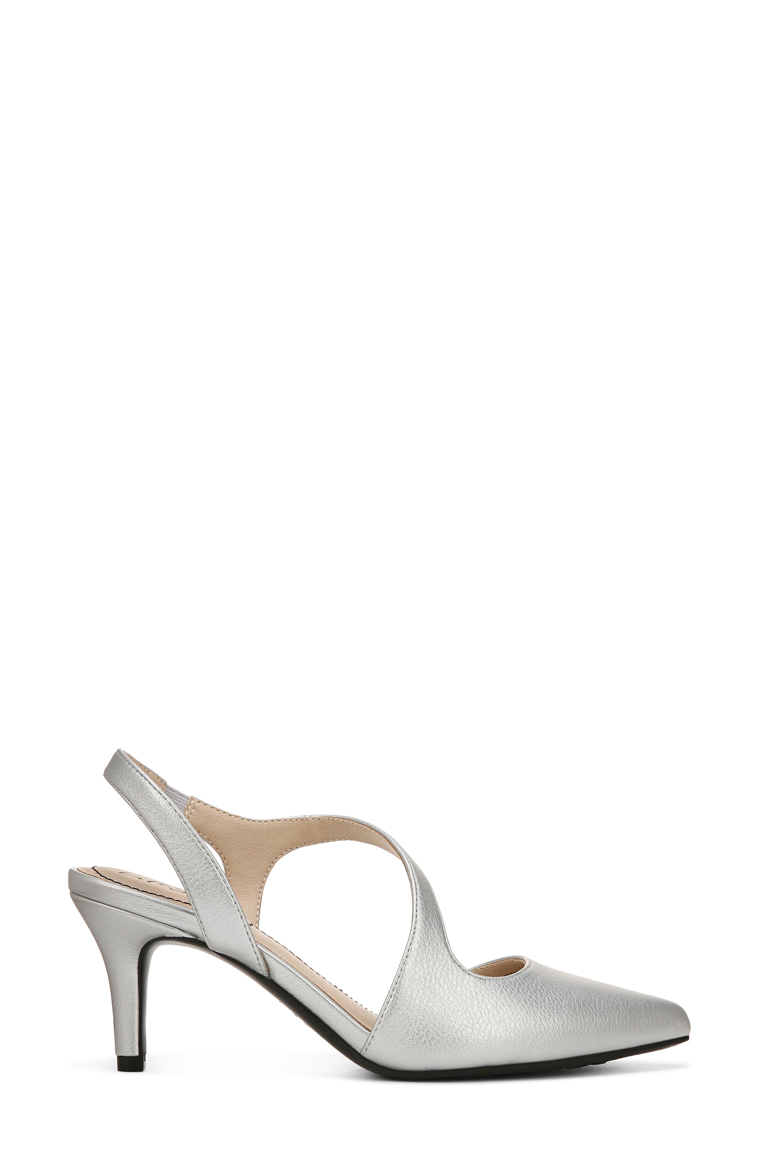 LifeStride Santorini Asymmetric Pointed Toe Pump, Alternate, color, Silver