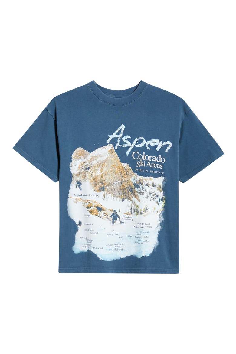 NPL Ski Areas Graphic T-Shirt, Alternate, color, WASHED NAVY