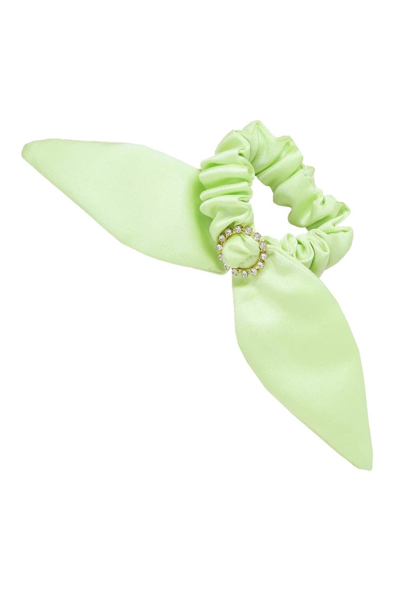 Bow Crystal Scrunchie, Main, color, GREEN
