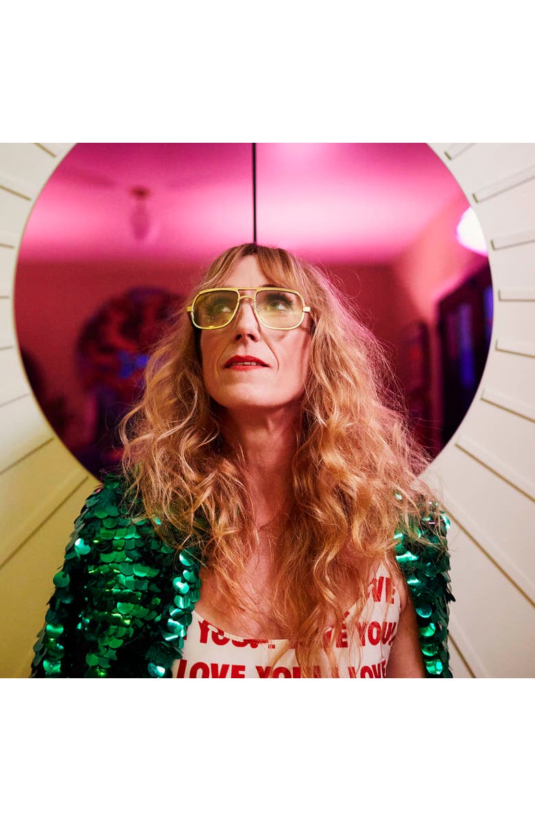 Caddis NOLA | Reading Glasses, Alternate, color, Polished Rose Gold Green