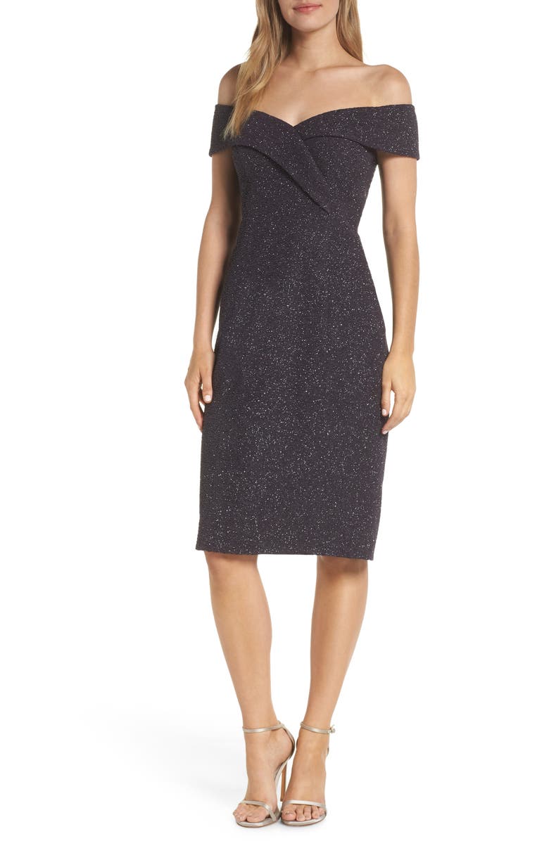 Eliza J Off the Shoulder Sheath Dress, Main, color, 