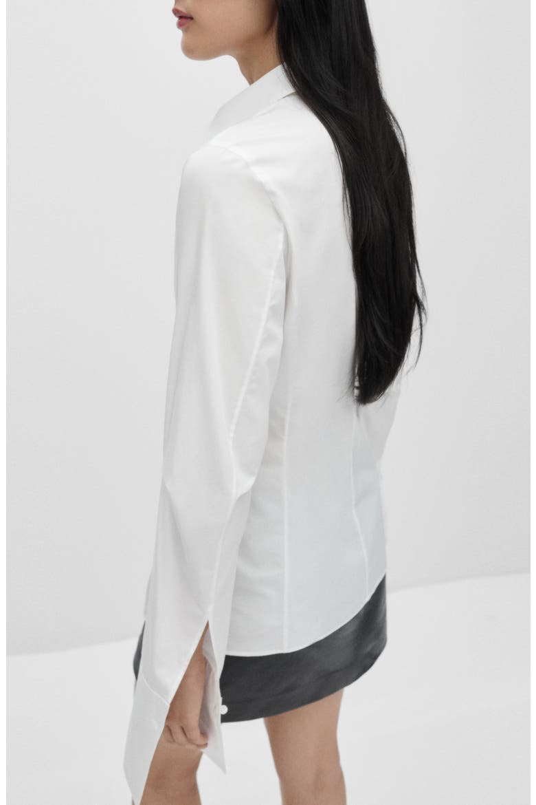Extended Cuff Button-Up Shirt, Alternate, color, WHITE