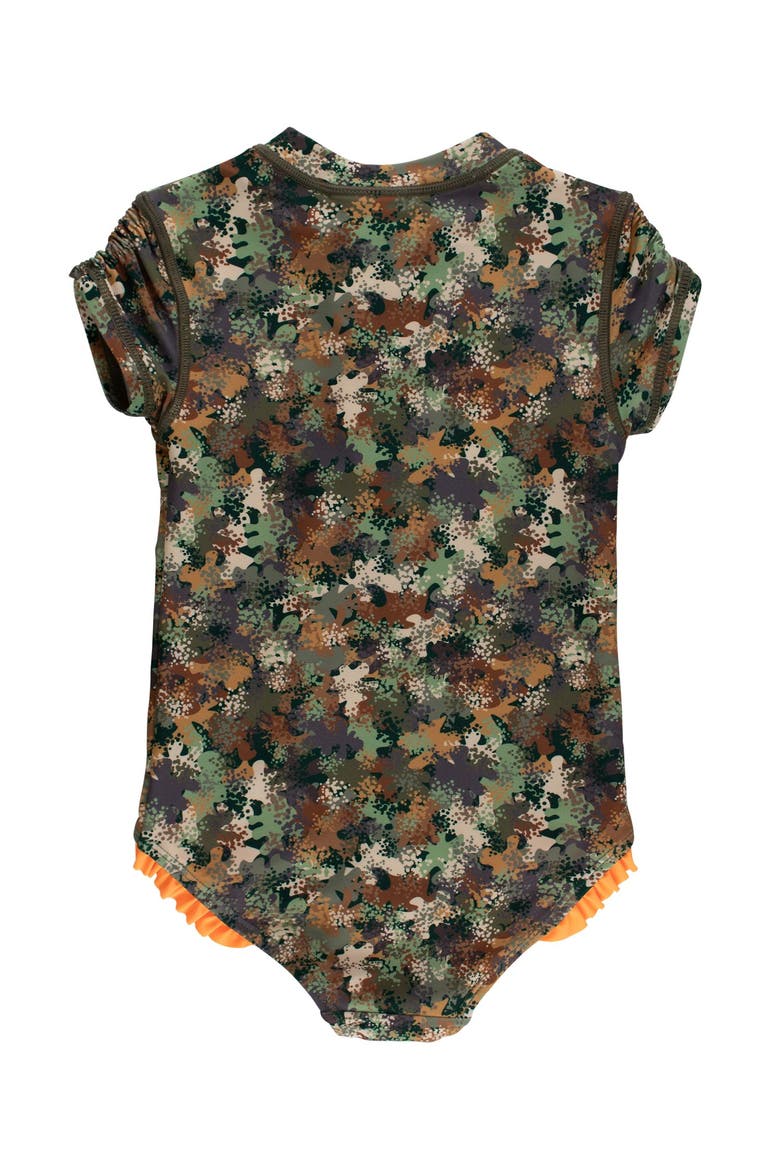 Toddler Girls Short Sleeve Upf50+ One Piece Rash Guard, Alternate, color, Classic Camo