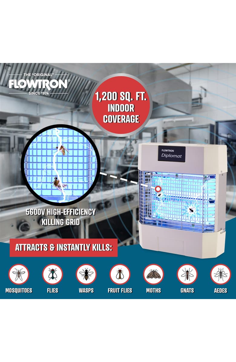 Flowtron Diplomat Indoor Bug Zapper, 1200 Sq Ft Electric Fly & Insect Killer W/80W UV Light & More, Alternate, color, 