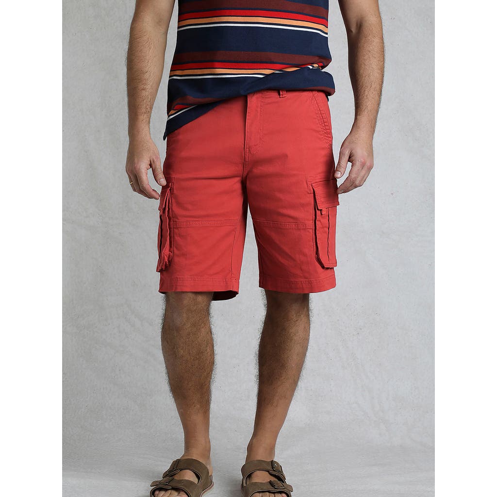 Weird Fish Rigney Cargo Shorts In Red