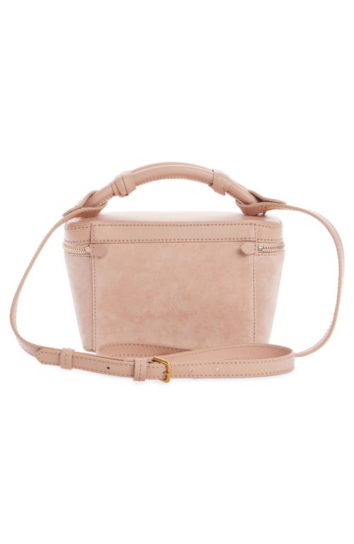 Balmain B-army Suede Vanity Crossbody Bag In 0dx Light Pink