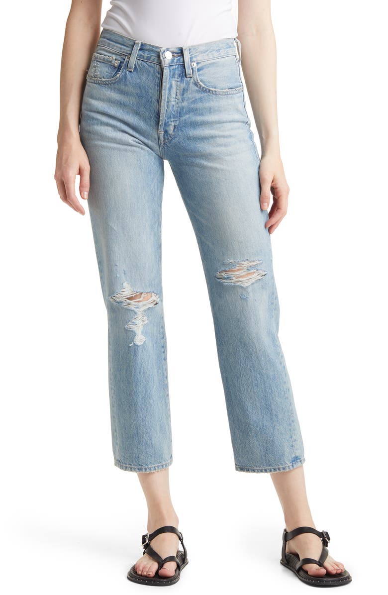 EDWIN Kali High Waist Ankle Straight Leg Jeans, Main, color, 