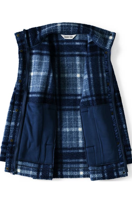 Lands' End Boucle Fleece Coat In Blue