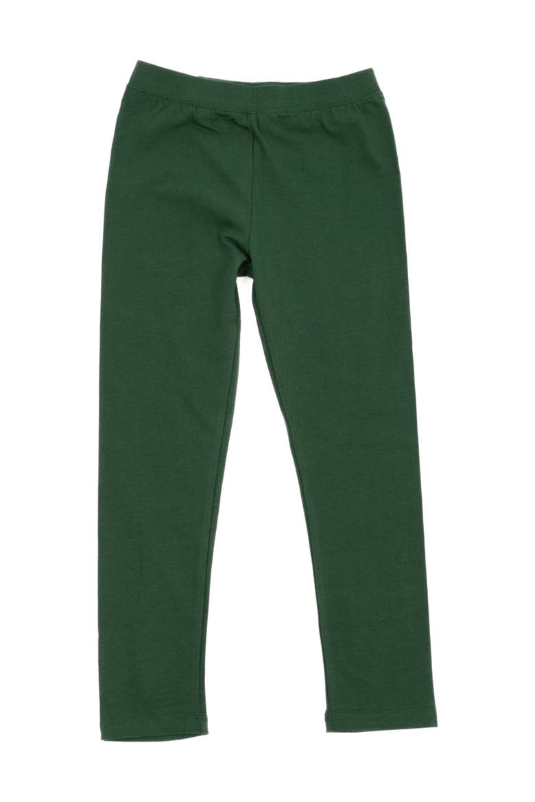 Girls Cotton Leggings, Solid Colors, Main, color, Uniform Green