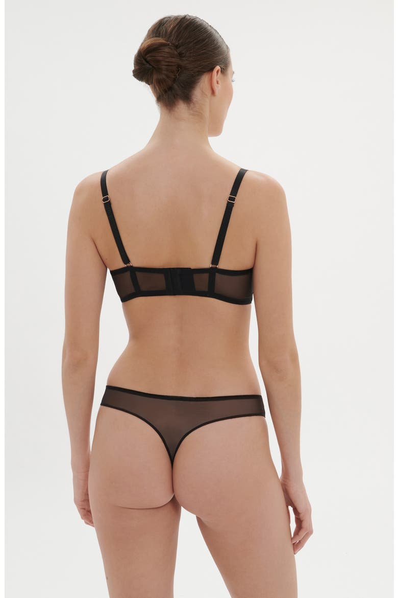 Celeste Underwire Demi Bra, Alternate, color, BLACK