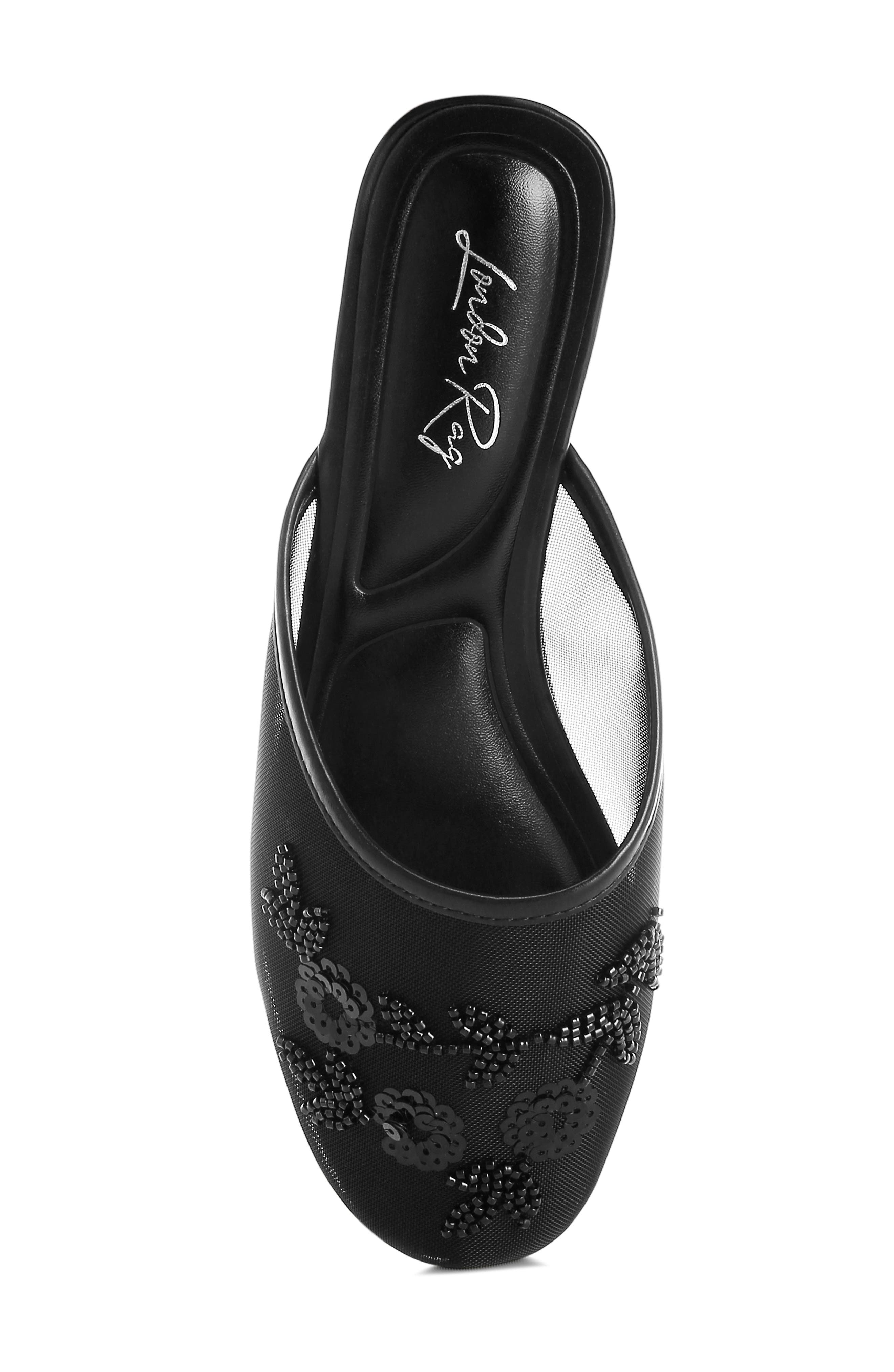 LONDON RAG Nahra Embellished Mesh Mule, Alternate, color, Black