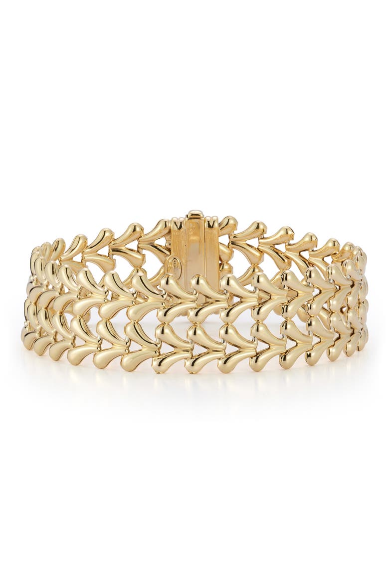 Double Row Weave Bracelet, Main, color, GOLD
