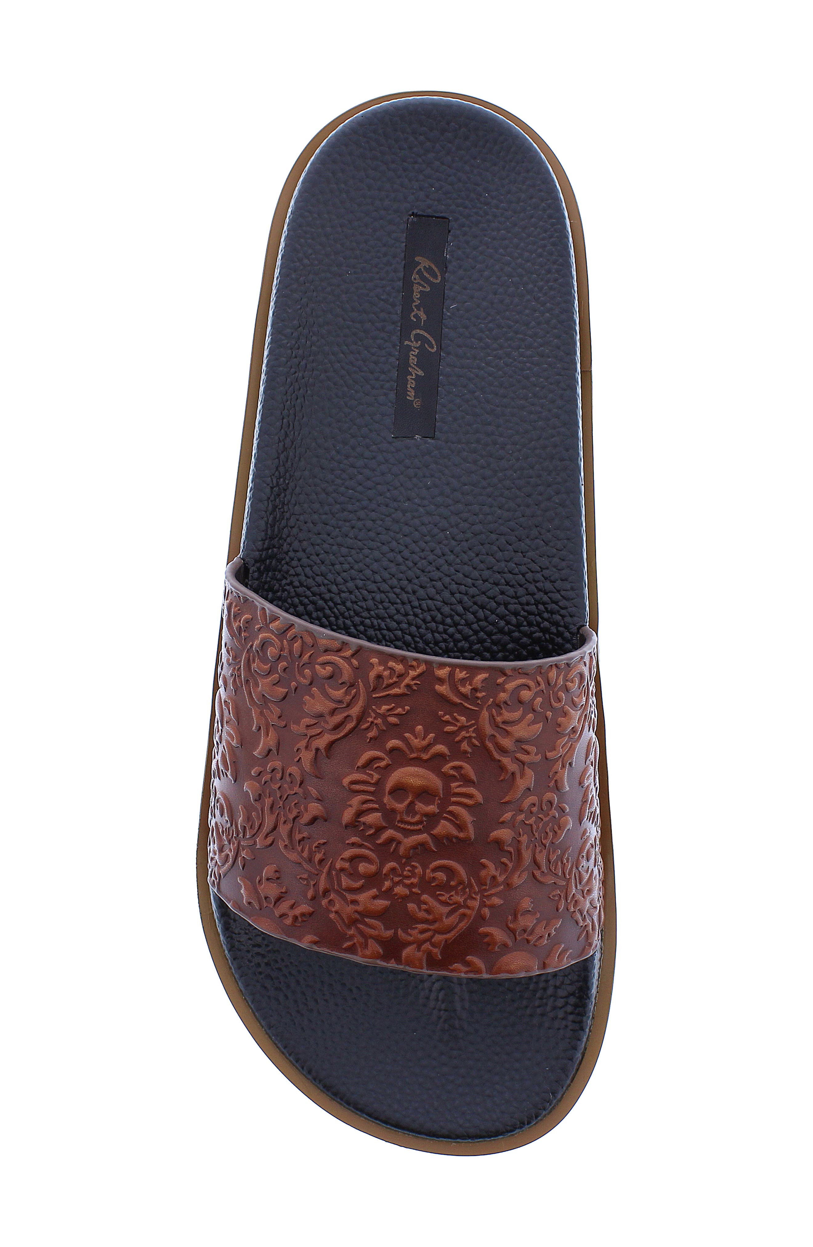 Understory Leather Slide Sandal, Alternate, color, COGNAC