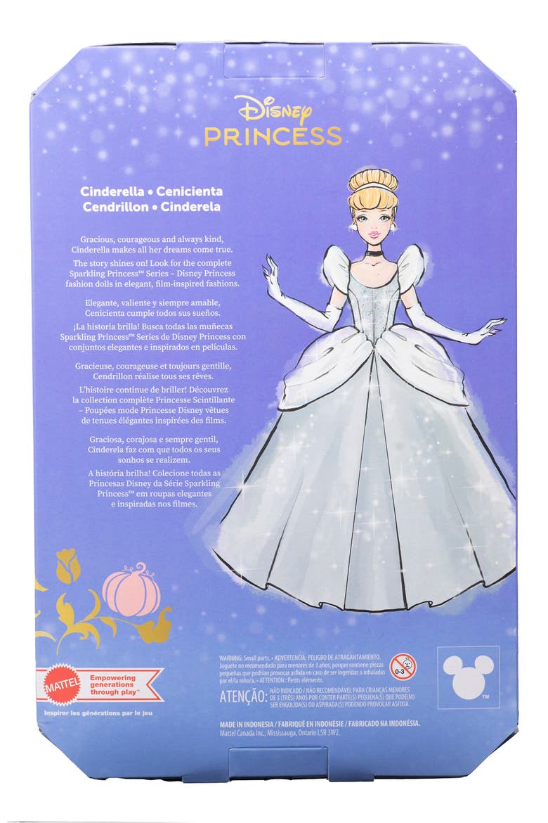 Sparkling Princess Series Cinderella Fashion Doll with Removable Dress & Accessories, Alternate, color, CINDERELLA