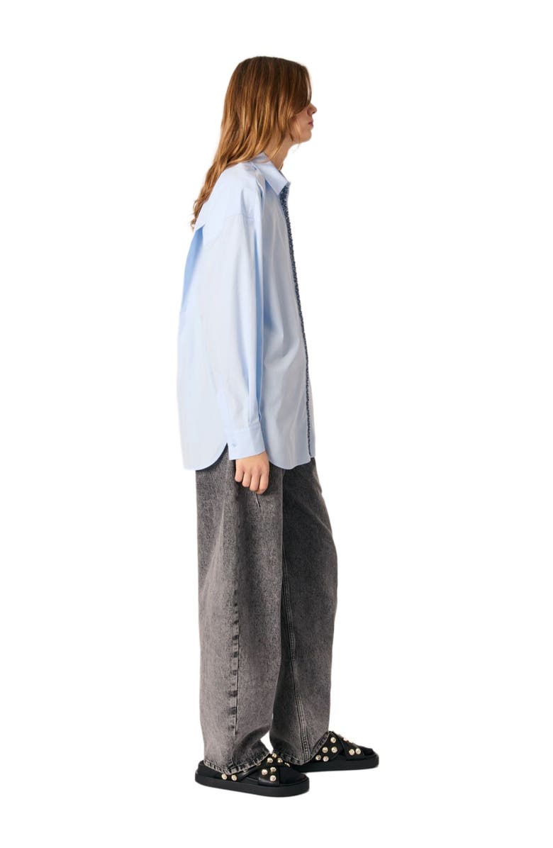 maje Poplin shirt with rhinestones, Alternate, color, 