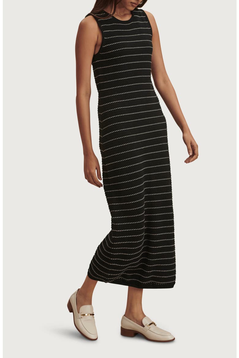 Beesley Stitch Knit Midi Dress, Alternate, color, BLACK