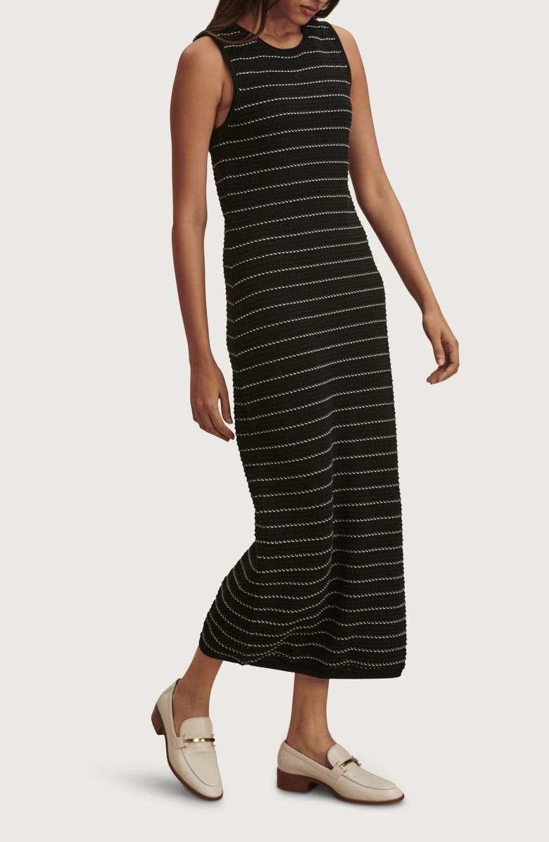 Varley Beesley Stitch Knit Midi Dress, Alternate, color, Black
