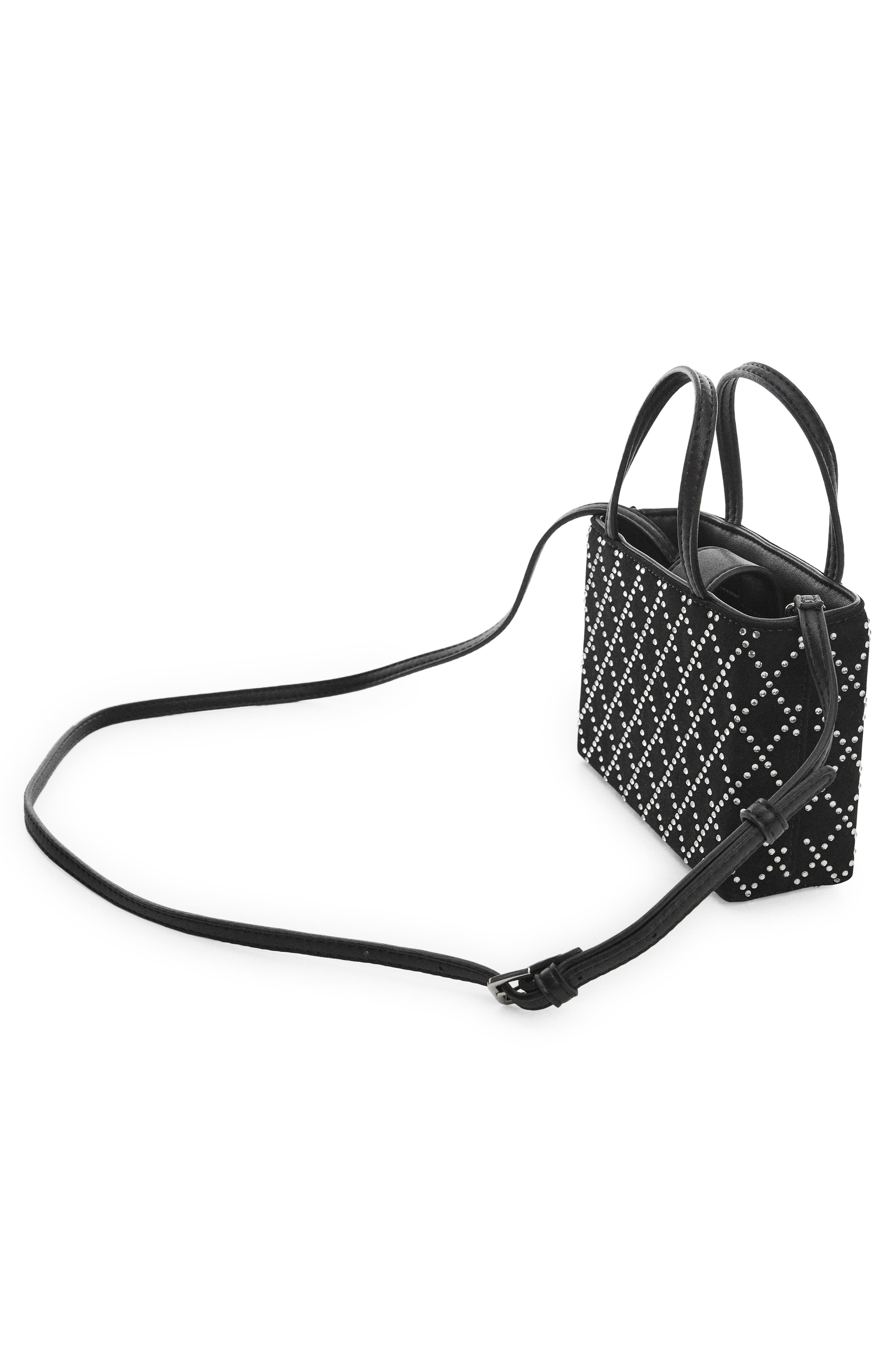 MANGO Rhinestone Top Handle Bag, Alternate, color, 