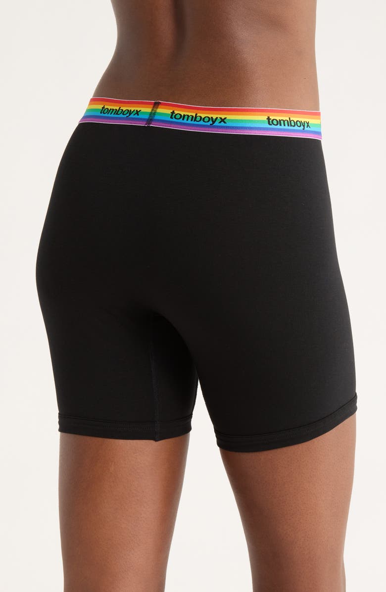 TomboyX 6-Inch Fly Packing Boxers, Alternate, color, Rainbow Logo