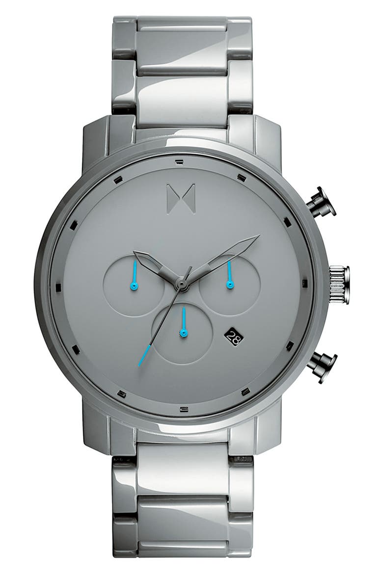 Chrono Ceramic Bracelet Watch, 45mm, Main, color, GRAY