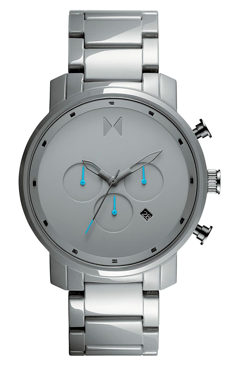 MVMT WATCHES Chrono Ceramic Bracelet Watch, 45mm, Main, color, 